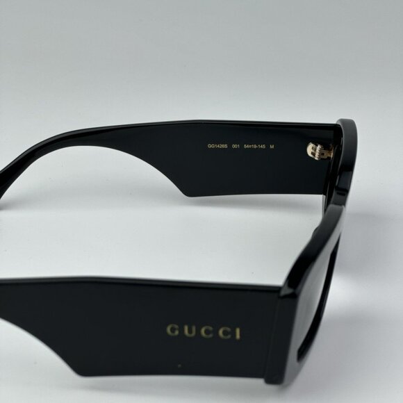 Gucci GG1426S 001 BRAND NEW Sunglasses Black Grey Unisex Rectangle